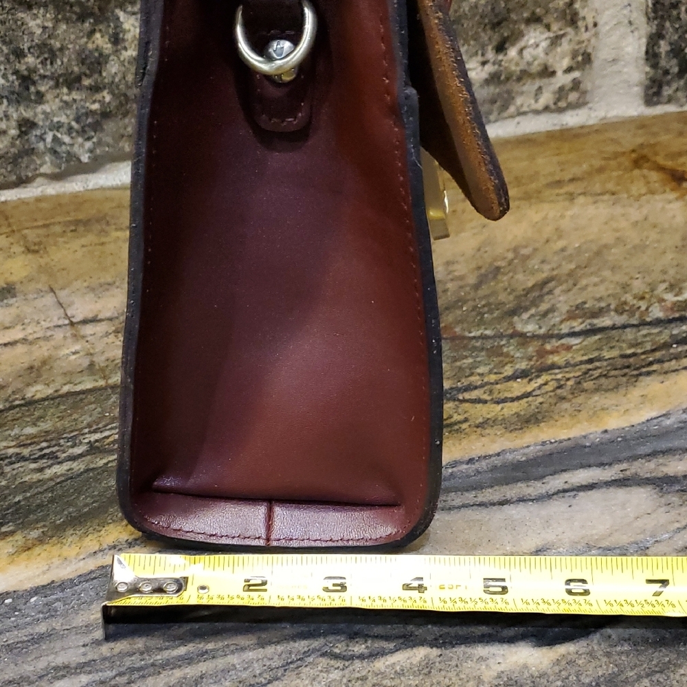 Patricia Nash Deep Red Embossed Leather Satchel - Picture 9 of 16